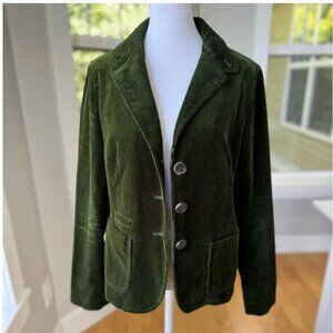 GAP 90s Forest Green Corduroy Single Breasted Blazer Size 10